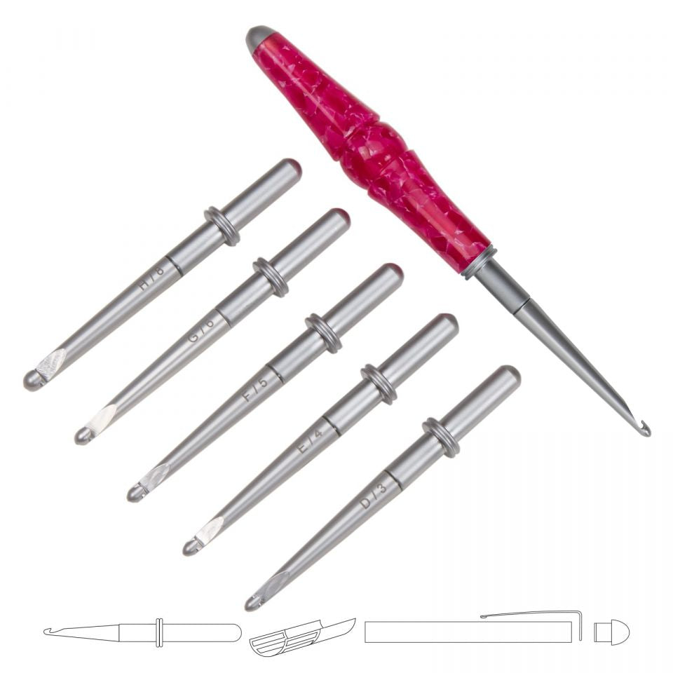 Crochet Kit Set 6 Hooks & Box.