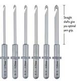 6 Interchangeable Inline Crochet Hook Kit Set with No Hassle Handle