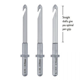 9 Interchangeable Inline Crochet Hook Kit Set with No Hassle Handle