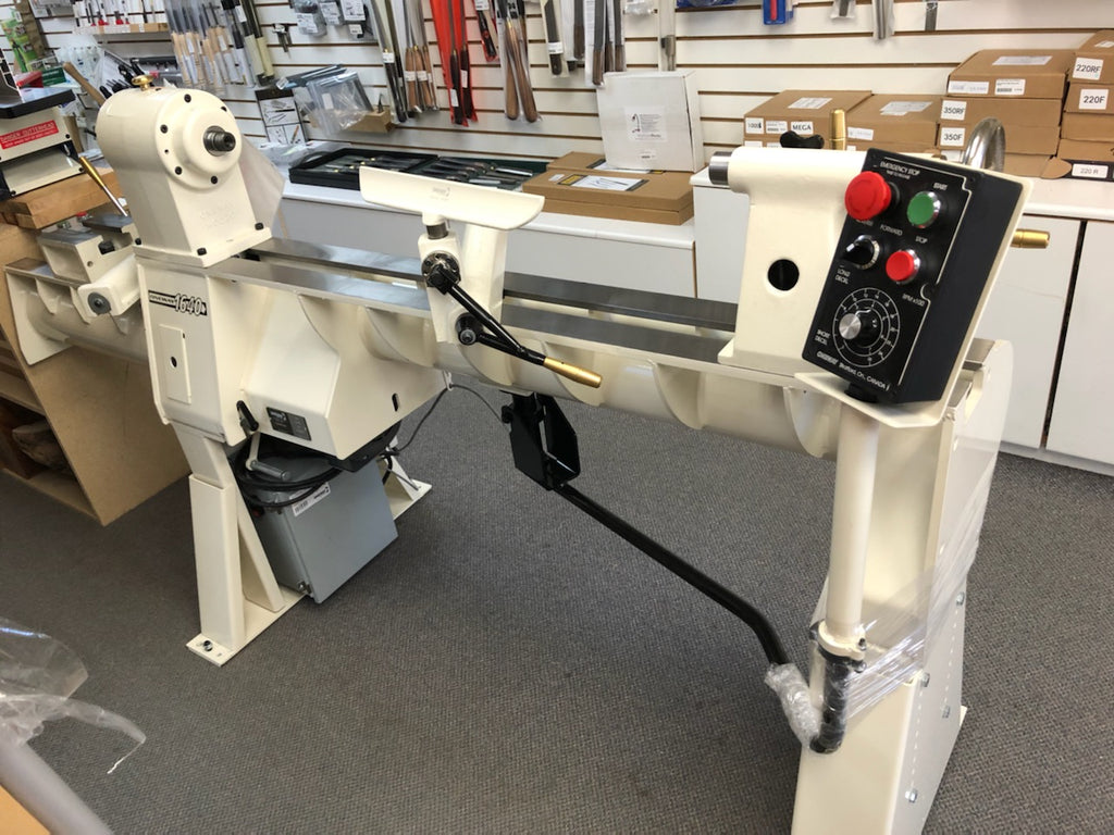 ONEWAY-1640-LATHE-3HP Package, w/braking resistor, remote stop start, smooth wheel set & 24" bed extension with riser block and tool rest base