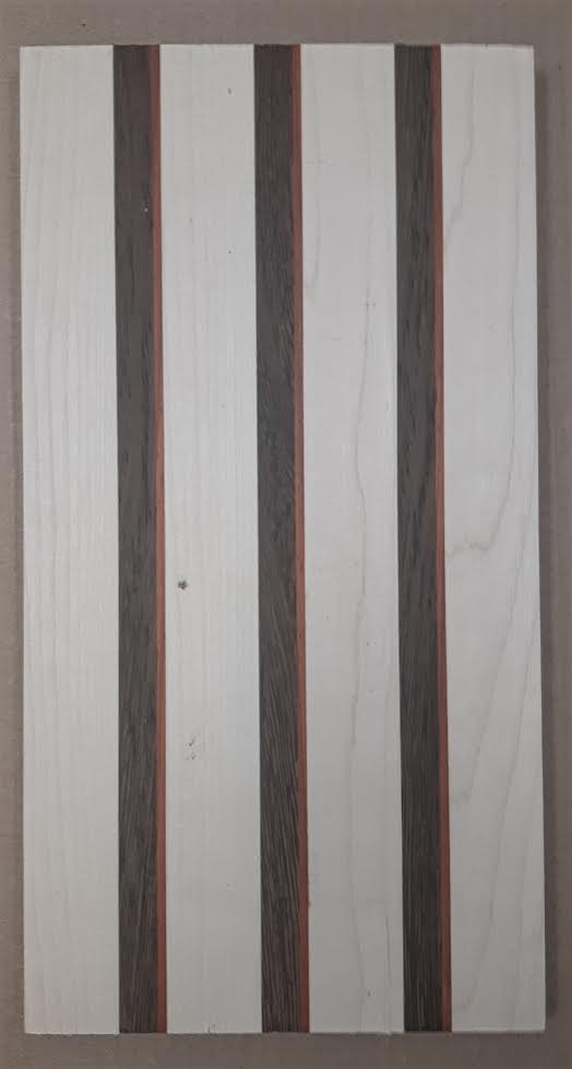 Cutting Board #30 - Hard Maple, Wenge & Padauk  16 " x 8 1/4 " x 3/4"
