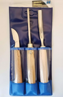 Deluxe Set Of MHG Wood Carving Knives In Plastic Pouch (1400.52, 1472.04, 1585.08)