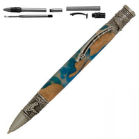 PKFLYAP Fly Fishing Antique Pewter Twist Pen Kit