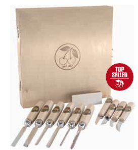 Carving Chisel and Knife Set 11-pc in wooden box