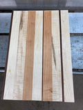 Cutting Board Kit - 14 3/4" x 29" - Curly & Gard Maple, Cherry & Roasted Maple Strips