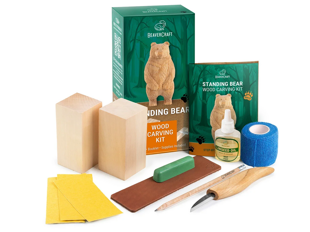 Standing Bear Wood Carving Kit