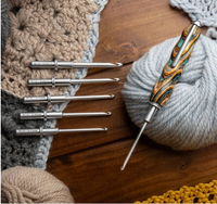 6 Interchangeable Inline Crochet Hook Kit Set with No Hassle Handle
