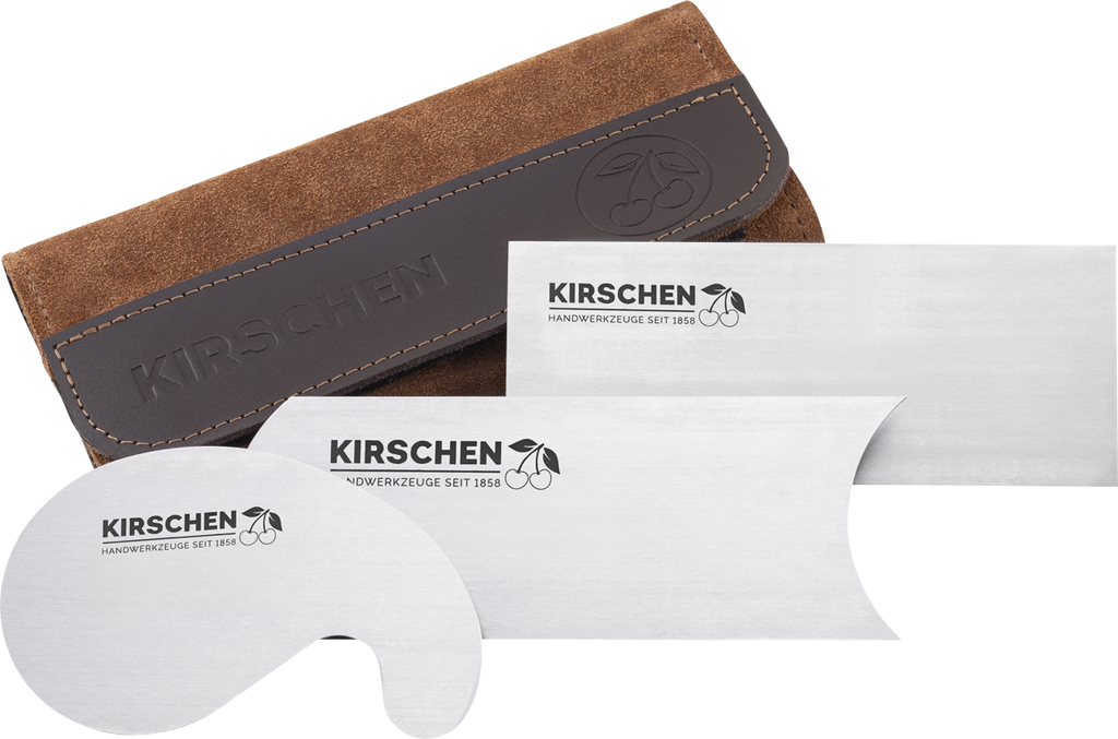 Scraper Blades Set 3-piece in Leather Bag