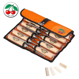 Carving Chisel Set 12-piece in Leather Roll Bag