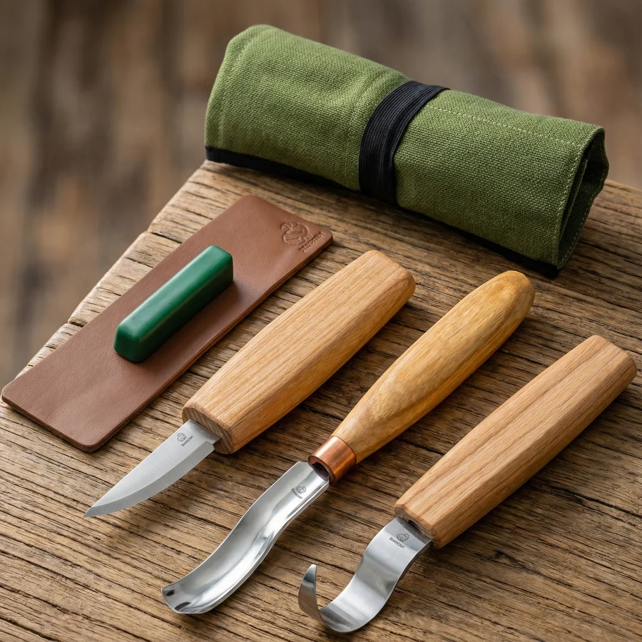Spoon Carving Kit - Wood Carving Tools With Leather Strop