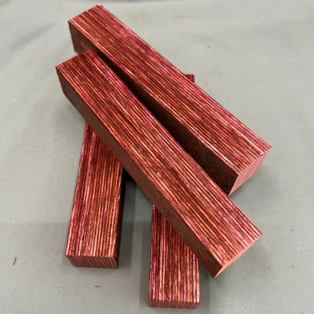 Colour Wood  Pen Blank - Red/Wine 7/8" x 7/8" x 5 1/4"