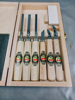 Carving Chisel and Knife Set 7-Piece in Wooden Box