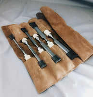 Firmer Chisel Set 6-piece in leather roll bag