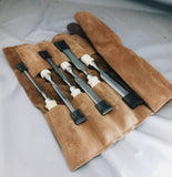 Firmer Chisel Set 6-piece in leather roll bag