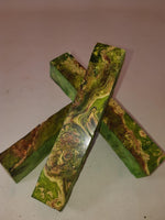 Pen Blank Stabilized Box Elder Burl - Green
