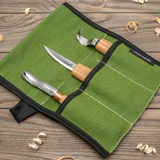 Spoon Carving Set with Gouge in Tool Roll