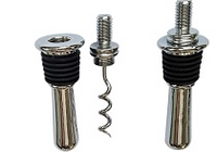 Chrome cork screw and stopper combo