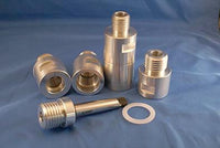 HF-A868 -Spindle Adapter 33mm Female to 1“ x 8 Male Aluminum with hole for vacuum.