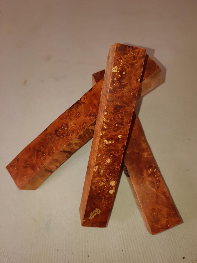 Stabilized Box Elder Dye Orange3/4” x 3/4” x 5 3/4”