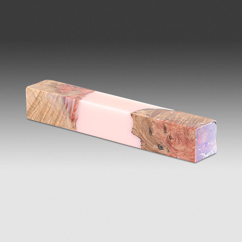 Hybrid Pen Blank Acrylic & Stablized Wood 5/8”x5/8”x5.5” - Hybrid Pen Blank #16