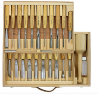 25-Piece Woodcarving Set in Wooden Box