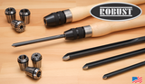 Robust Tool Handles & Collet Set- Maple Handle with Collets (3/8”,  1/2”,  5/8”, 3/4”)
