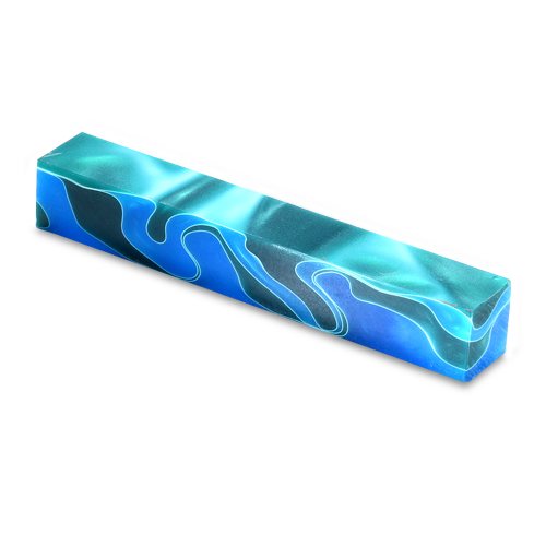 Acrylic Pen Blank-Sea Foam Blues and Greens - AA-75