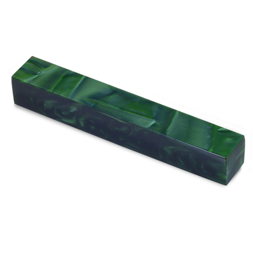 Acrylic Pen Blank-Strong Rich Translucent Green with Light Green and Black Swirls - AA-33