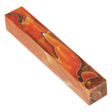 3/4" x 5“ Pen Blank Orange with Black Swirl - WXLB2234