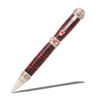 Southwest Twist Pen Antique Pewter w/red coral stone