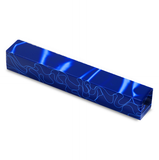 Acrylic Acetate Pen Blank-Rich vibrant blue with fine light blue wavy line